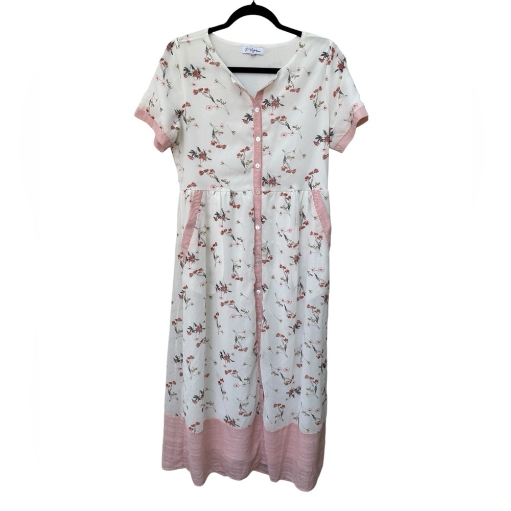 Polagram Floral Shirtdress size Medium - Picture 4 of 10